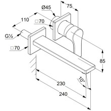 Смеситель для раковины без донного клапана Kludi Zenta SL 482450565