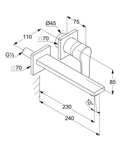 Смеситель для раковины без донного клапана Kludi Zenta SL 482450565