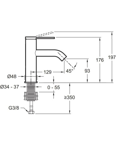Смеситель для раковины без донного клапана Jacob Delafon Grands Boulevards E77958-4AND-CP