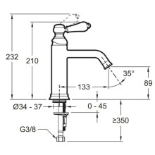 Смеситель для раковины без донного клапана Jacob Delafon Louise E24360-BCN