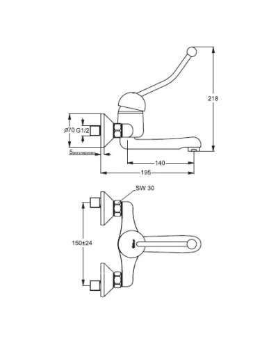 Смеситель для раковины Vidima Сева Профи B1700AA
