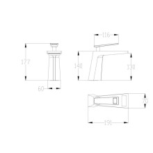 Смеситель для раковины Bronze De Luxe Quadro A919BC