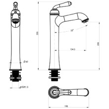 Смеситель для раковины Felice 0525 oro 15.5x6 см