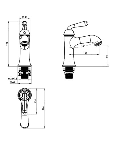 Смеситель для раковины Felice 0530 cromo 13.3x6 см