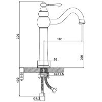 Смеситель для раковины Felice 1125 cromo 19x5.5 см