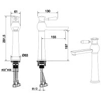Смеситель для раковины Felice 5025 cromo 15.5x6.3 см