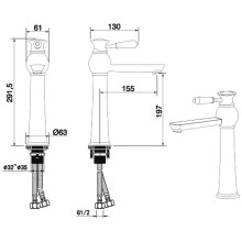 Смеситель для раковины Felice 5025 cromo 15.5x6.3 см