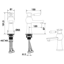 Смеситель для раковины Felice 5030 cromo 12x6.3 см