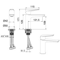 Смеситель для раковины Felice 0130 cromo 12.2x5 см