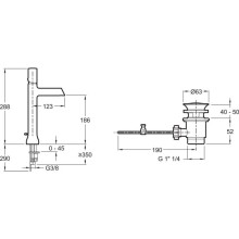 Смеситель для раковины с донным клапаном Jacob Delafon Toobi E8990-CP