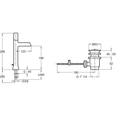 Смеситель для раковины с донным клапаном Jacob Delafon Toobi E8990-CP