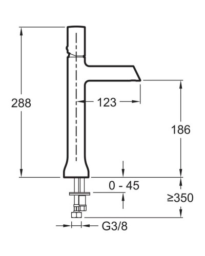Смеситель для раковины без донного клапана Jacob Delafon Toobi E8960-CP