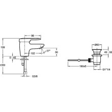 Смеситель для раковины с донным клапаном Jacob Delafon Kandel E660RU-CP