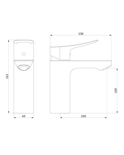 Смеситель для раковины без донного клапана Damixa Apollo 220210000