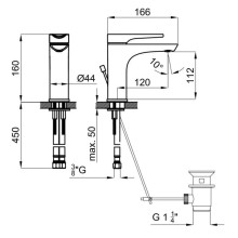 Смеситель для раковины с донным клапаном Noken Curve N199998998