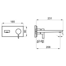 Смеситель для раковины без донного клапана Noken Oxo N113700088