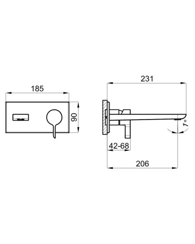 Смеситель для раковины без донного клапана Noken Oxo N113700088