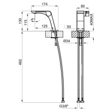 Смеситель для раковины без донного клапана Noken Oxo N113700034