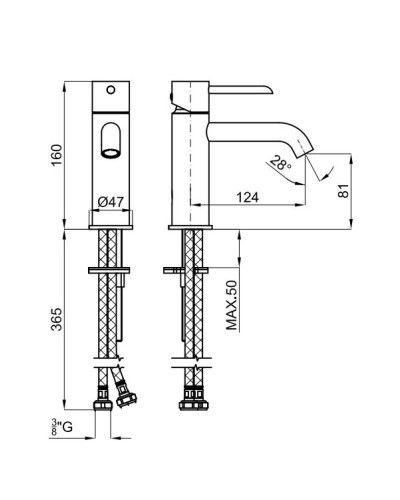 Смеситель для раковины без донного клапана Noken Round N200000290