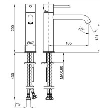 Смеситель для раковины без донного клапана Noken Round N199999094