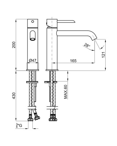 Смеситель для раковины без донного клапана Noken Round N199999094