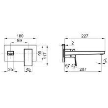Смеситель для раковины без донного клапана Noken Square N186490037