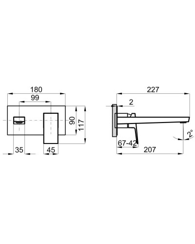 Смеситель для раковины без донного клапана Noken Square N186490037