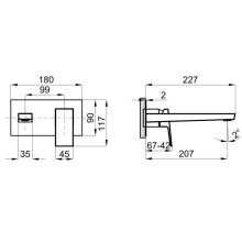 Смеситель для раковины без донного клапана Noken Square N186490039