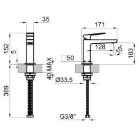 Смеситель для раковины без донного клапана Noken Square N199998870