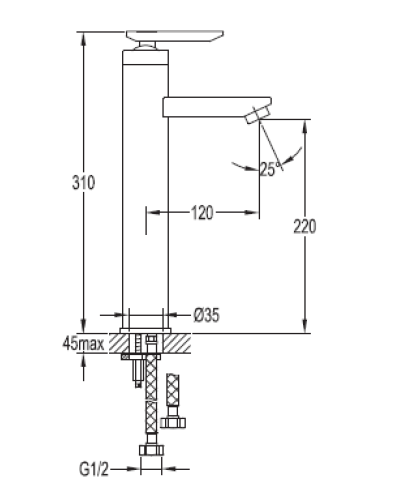 Смеситель на раковину Cezares SIESTA-F-LC-01-W0