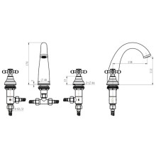 Смеситель для раковины Boheme Royal Cristal 297-Royal/CRST black