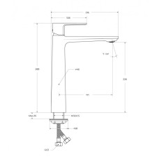 Смеситель для накладной раковины без донного клапана CEZARES LUX-LC-01-W0