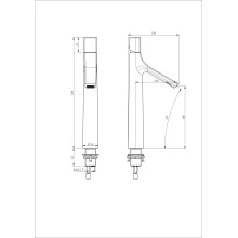 Смеситель для раковины высокий WONZON & WOGHAND, Брашированное золото (WW-H1011-BG)