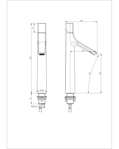 Смеситель для раковины высокий WONZON & WOGHAND, Брашированное золото (WW-H1011-BG)