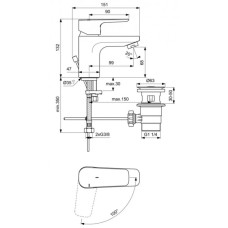 Смеситель для раковины с донным клапаном CoolStart Ideal Standard Ceraplan III BC578AA