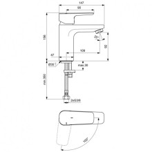 Смеситель для раковины без донного клапана CoolStart Ideal Standard Ceraplan III BC569AA