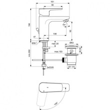 Смеситель для раковины с донным клапаном CoolStart Ideal Standard Ceraplan III BC570AA