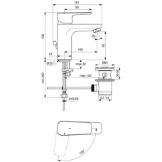 Смеситель для раковины с донным клапаном CoolStart Ideal Standard Ceraplan III BC570AA