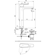 Смеситель для раковины с донным клапаном CoolStart Ideal Standard Ceraplan III BC572AA