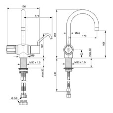 Термостат для раковины без донного клапана Ideal Standard Venlomix A5547AA