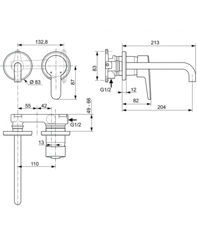 Смеситель для раковины без донного клапана Ideal Standard Connect Blue A5933AA