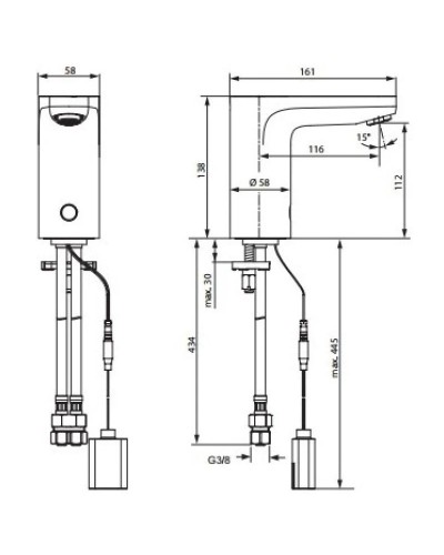 Инфракрасная электроника для раковины без смешивания Ideal Standard Ceraplus A6143AA