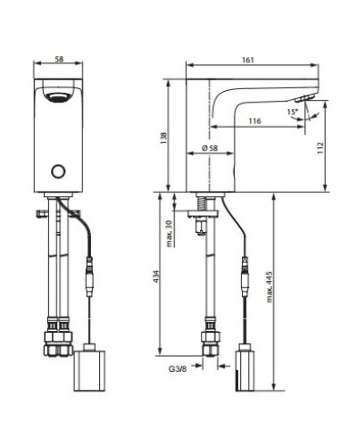 Инфракрасная электроника для раковины без смешивания Ideal Standard Ceraplus A6144AA