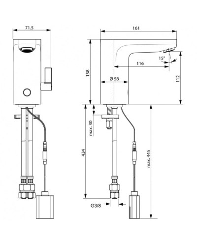 Инфракрасная электроника для раковины со смешиванием Ideal Standard Ceraplus A6145AA