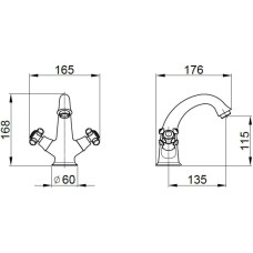 Смеситель для раковины с донным клапаном Migliore Prestige 31599