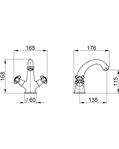 Смеситель для раковины с донным клапаном Migliore Prestige 31601