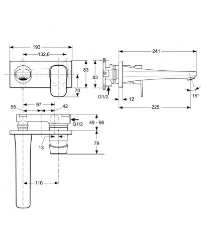 Смеситель для раковины без донного клапана Ideal Standard Tonic II A6335AA