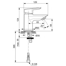 Смеситель для раковины без донного клапана Ideal Standard Tesi A6568AA