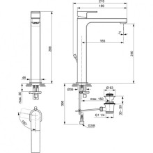 Смеситель для раковины с донным клапаном CoolStart Ideal Standard Edge A7113AA