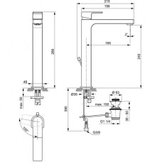 Смеситель для раковины с донным клапаном CoolStart Ideal Standard Edge A7113AA